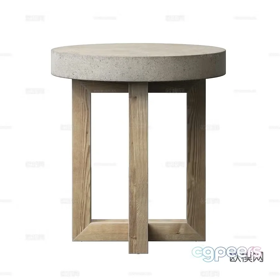 Modern round table side table 3d model
