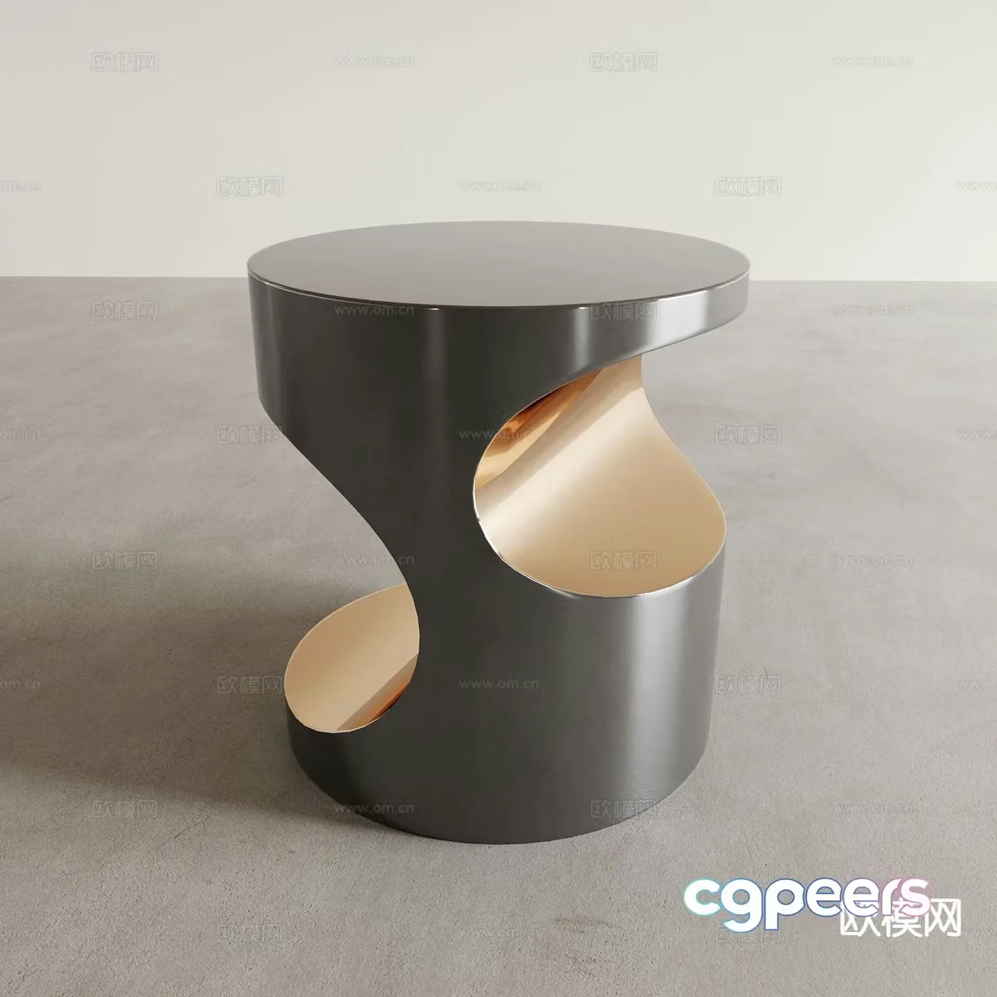 Modern corner table side table round table table table 3D model