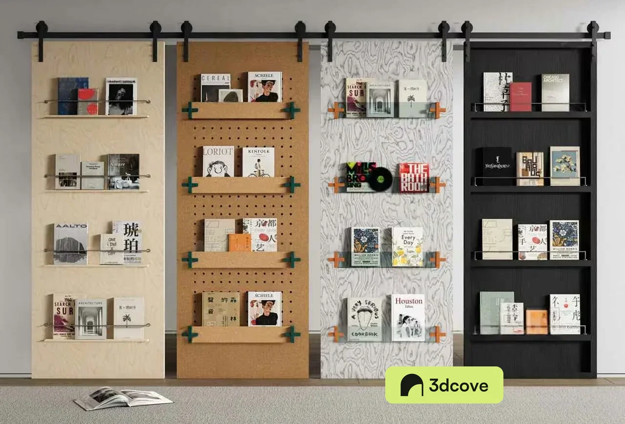 Modern Sliding Bookshelves