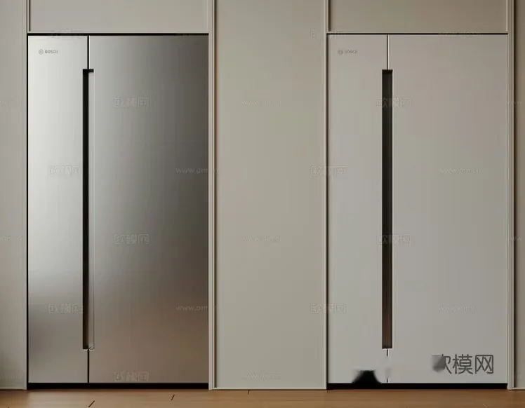 Modern Side-By-Side Refrigerator 3D Model – 5915 – CORONA Render
