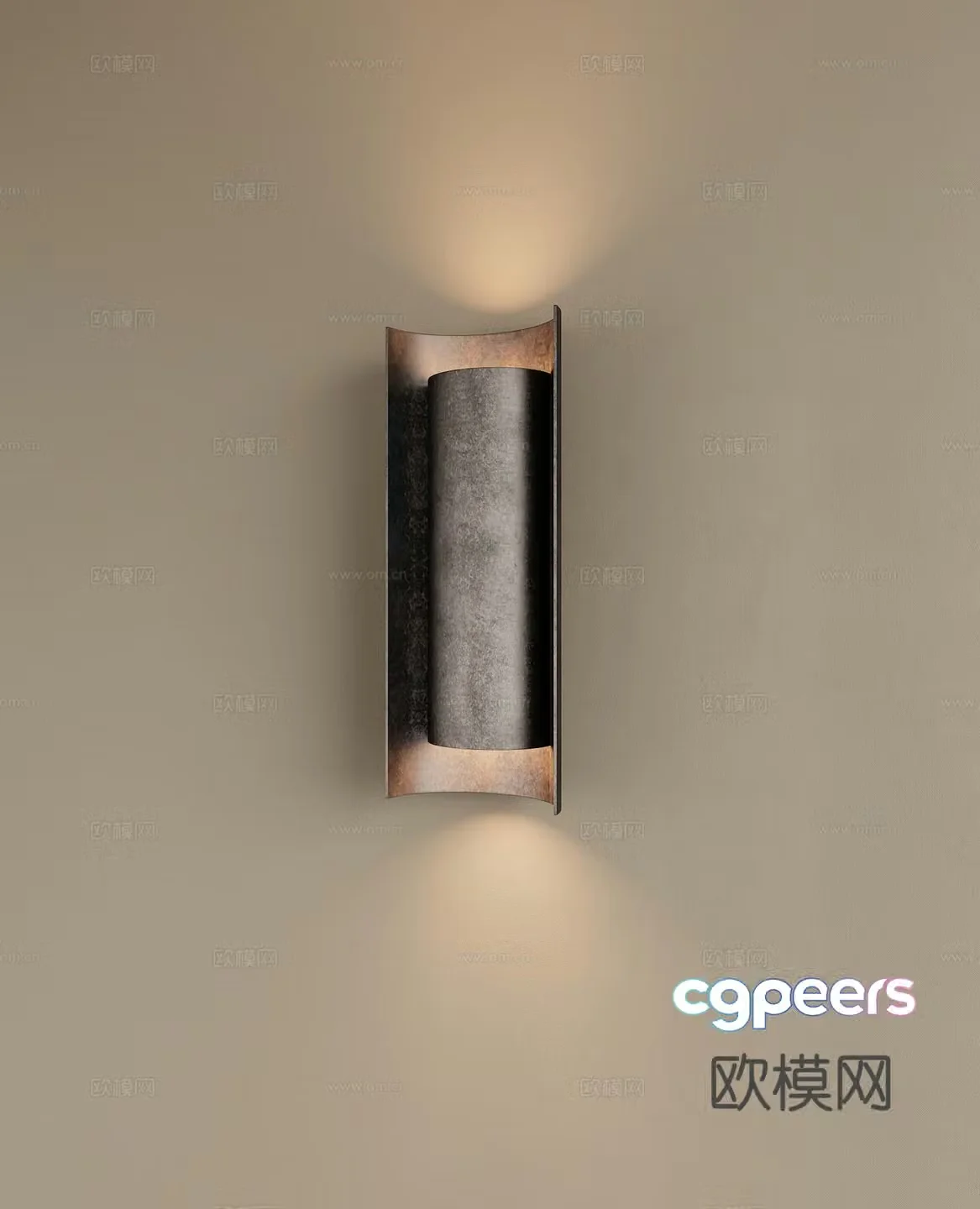Medium style metal wall lamp Long strip wall lamp Mirror front wall lamp Bedside wall lamp Living room wall lamp 3D model