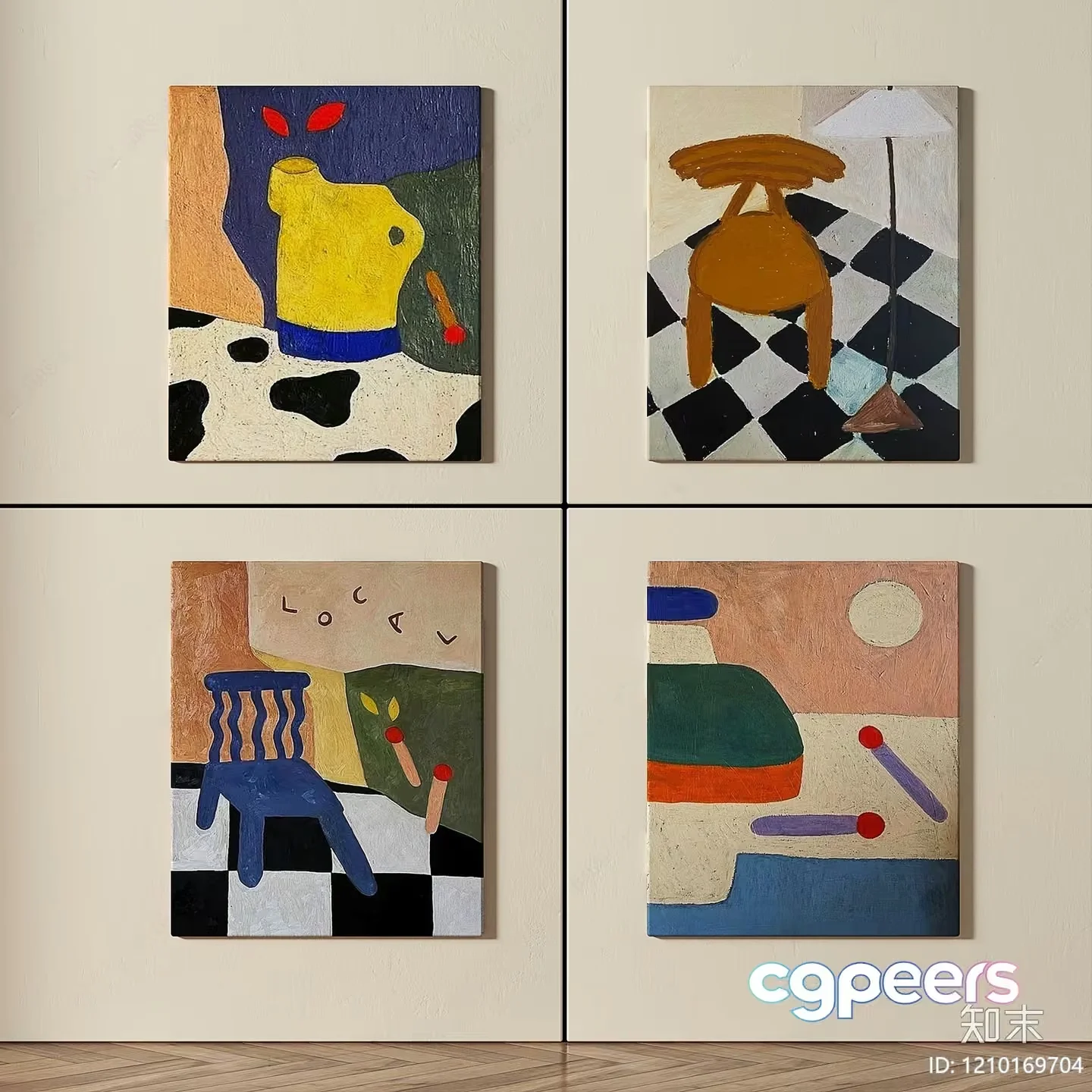 Abstract Art Pieces 3D Model – 13108 – VRAY Render