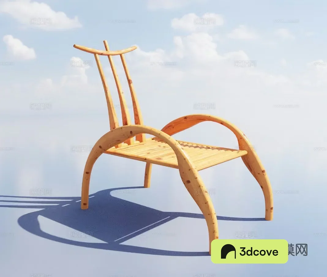 New Chinese style chair outdoor chair wooden chair