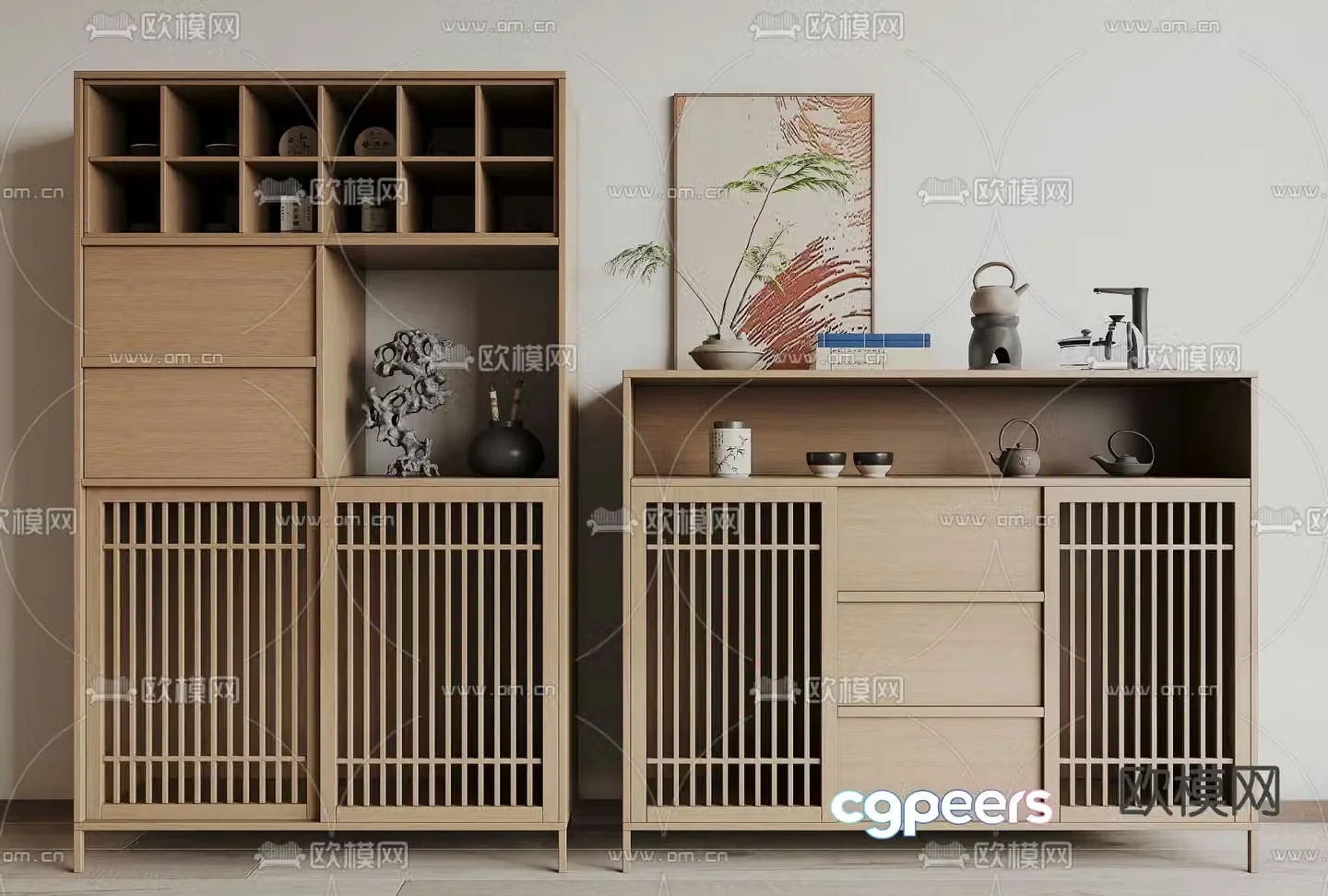 New Chinese tea cabinet 3D model