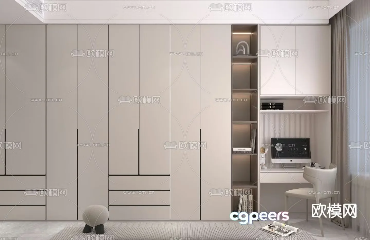 modern wardrobe wardrobe 3d model