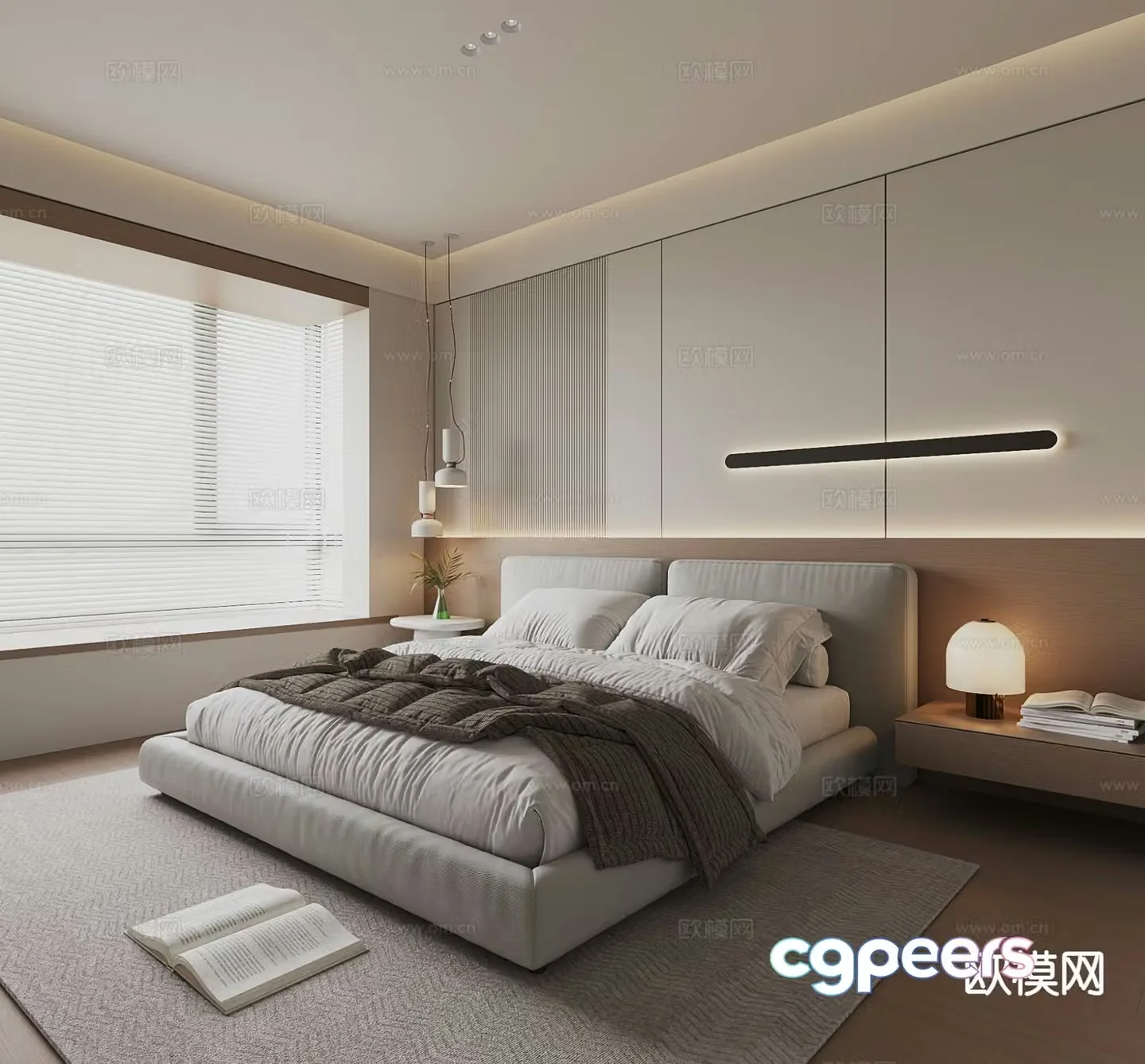 Modern bedroom master bedroom 3d model