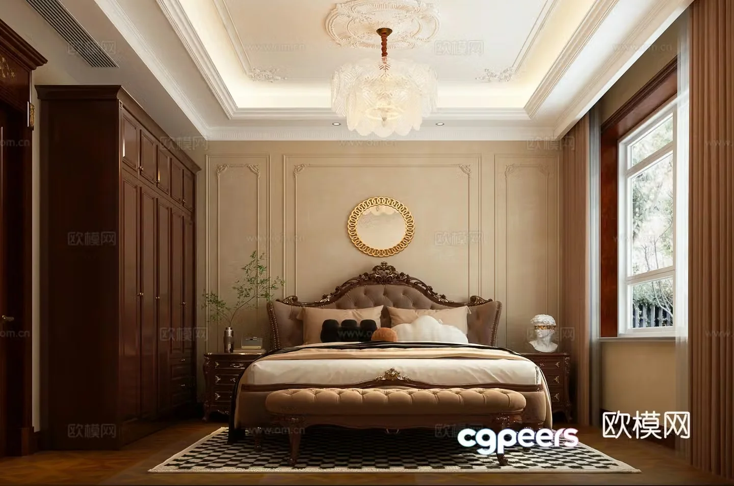 French bedroom master bedroom 3d model