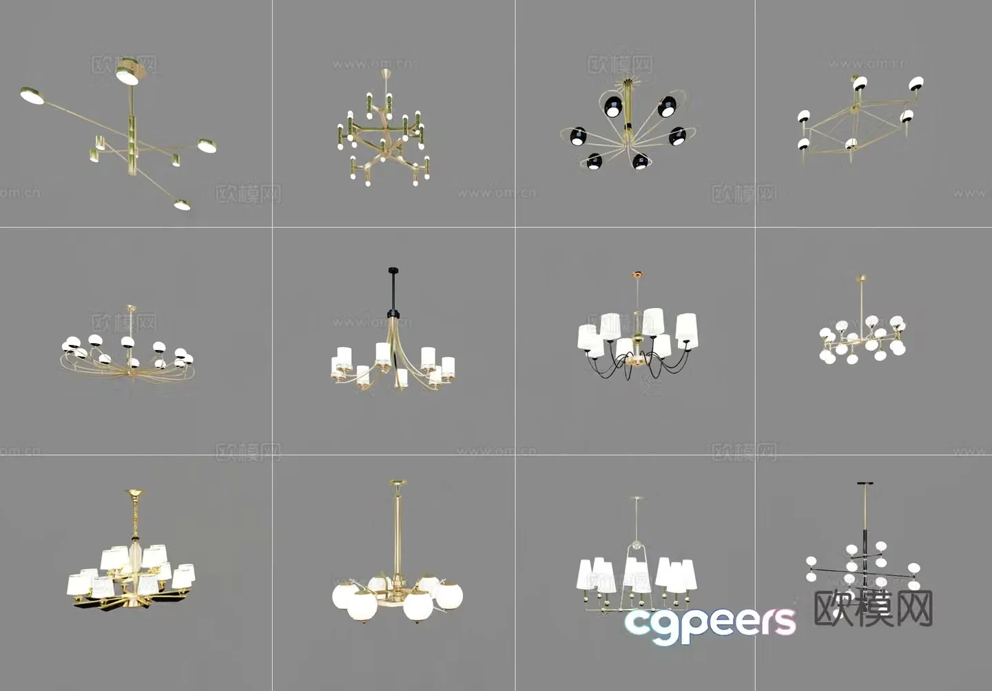 Modern chandelier 3d model