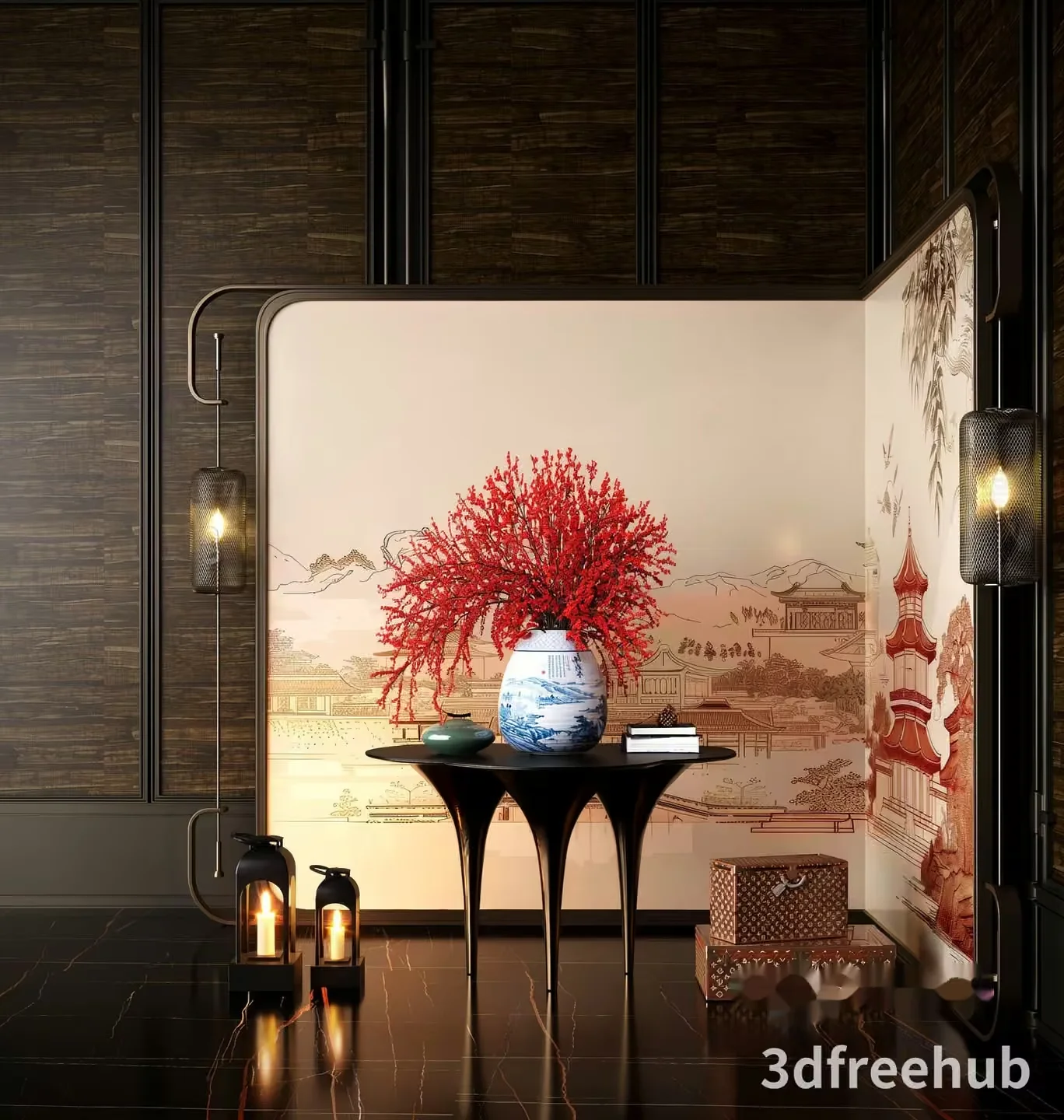 Modern Asian Interior 3D Model – 20730 – VRAY Render
