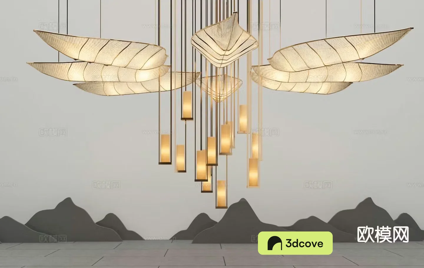 New Chinese style decorative lamp lobby chandelier