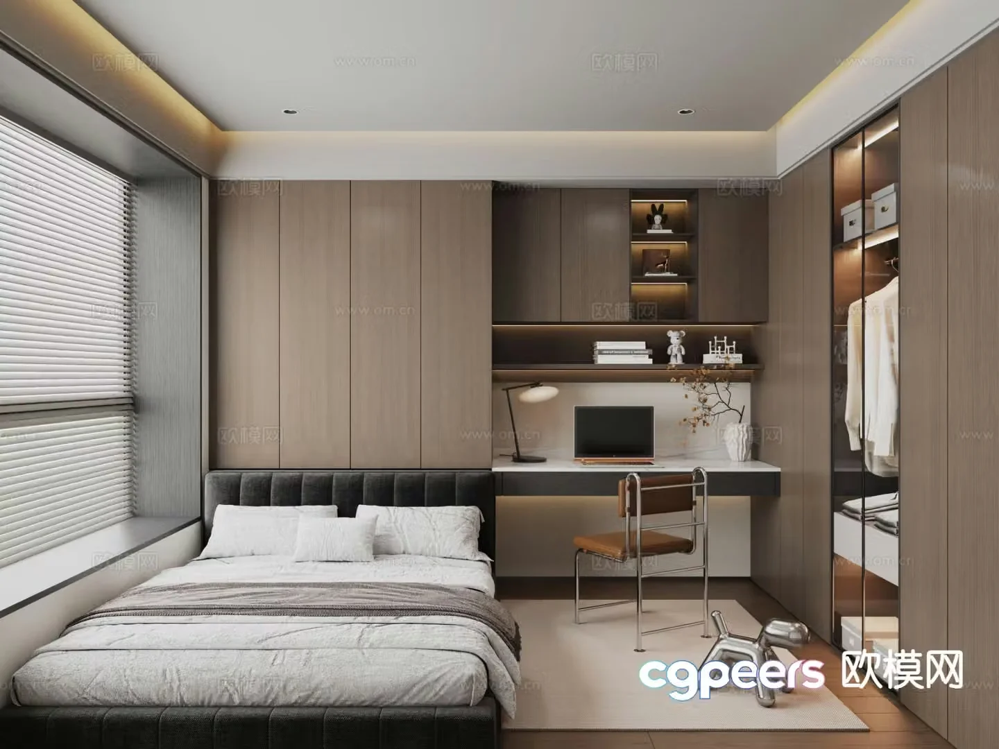 Italian tatami bedroom second bedroom 3D model