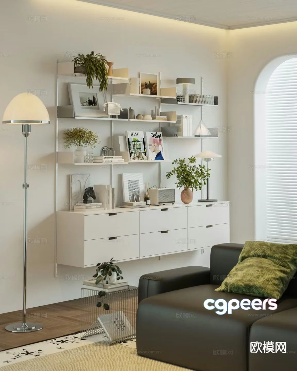 Modern bookcase Bookshelf Display shelf 3D model