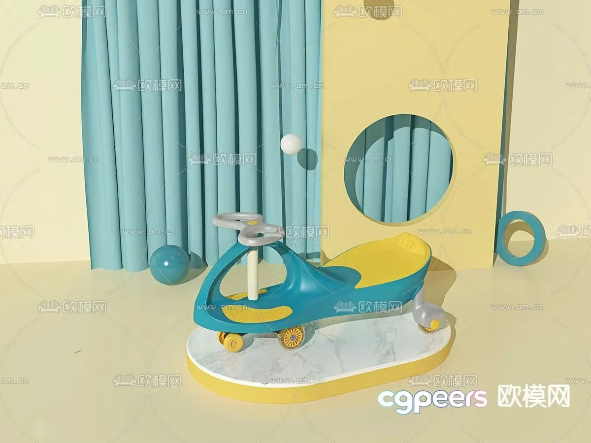 Children’s twist car scooter 3d model