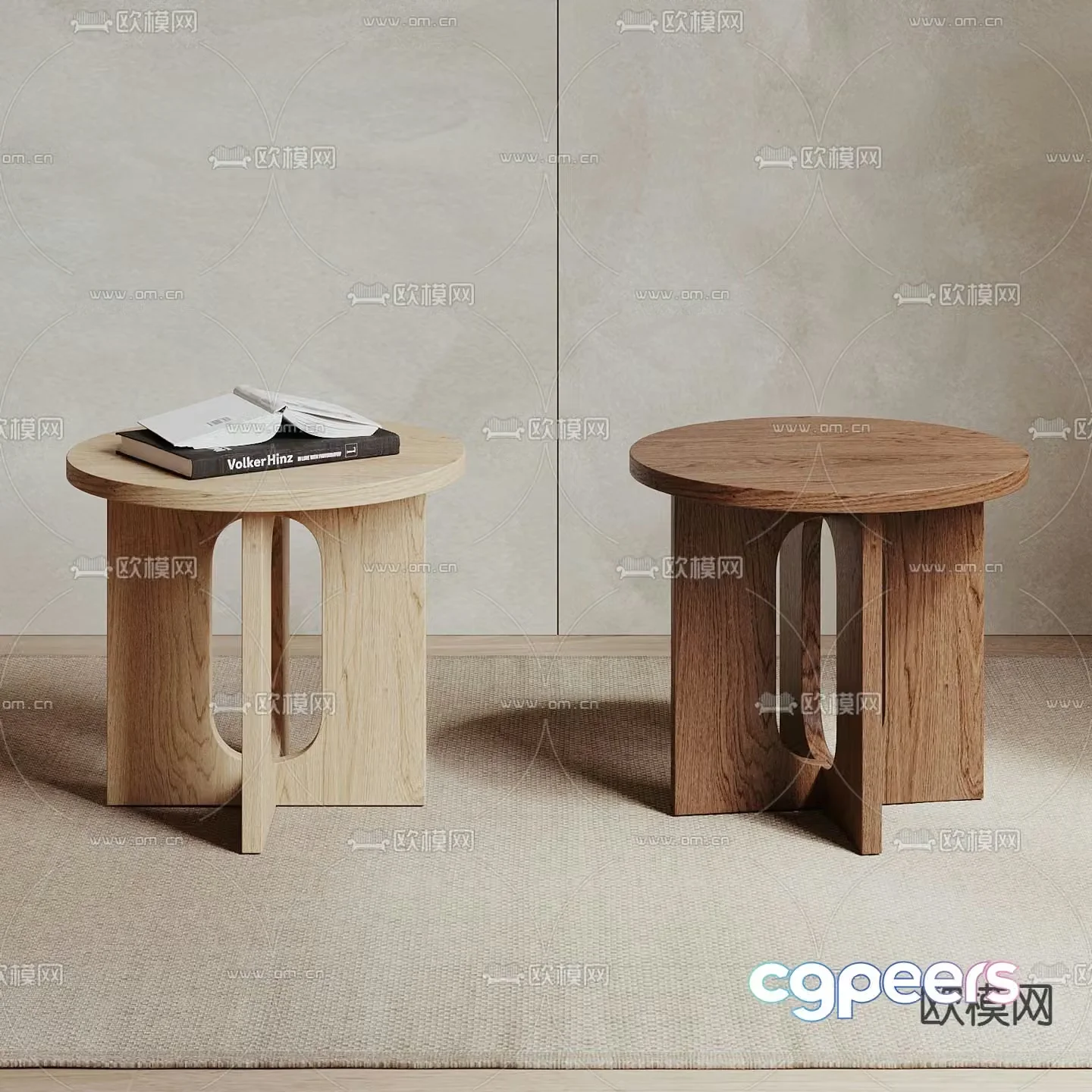 menu log style side table corner table round table table table 3d model