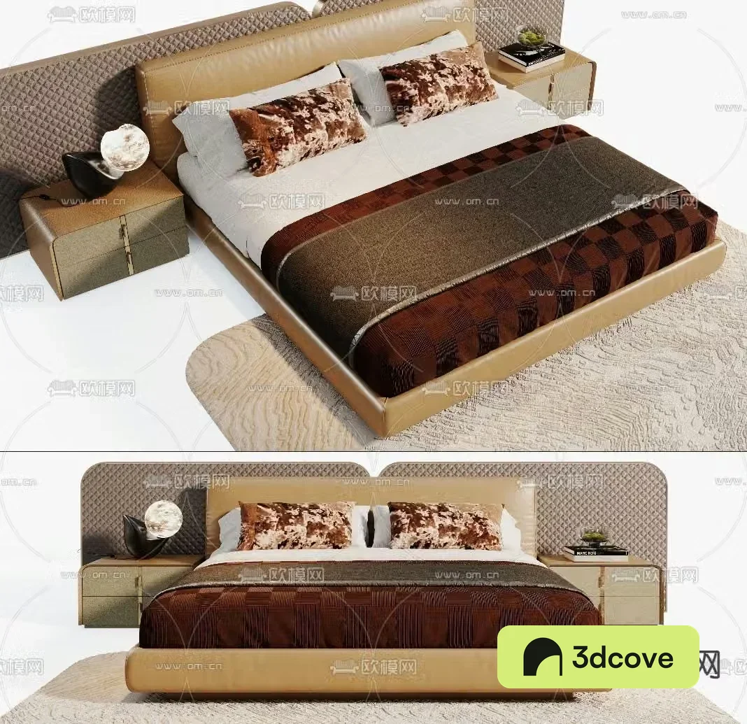 Leather bed double bed