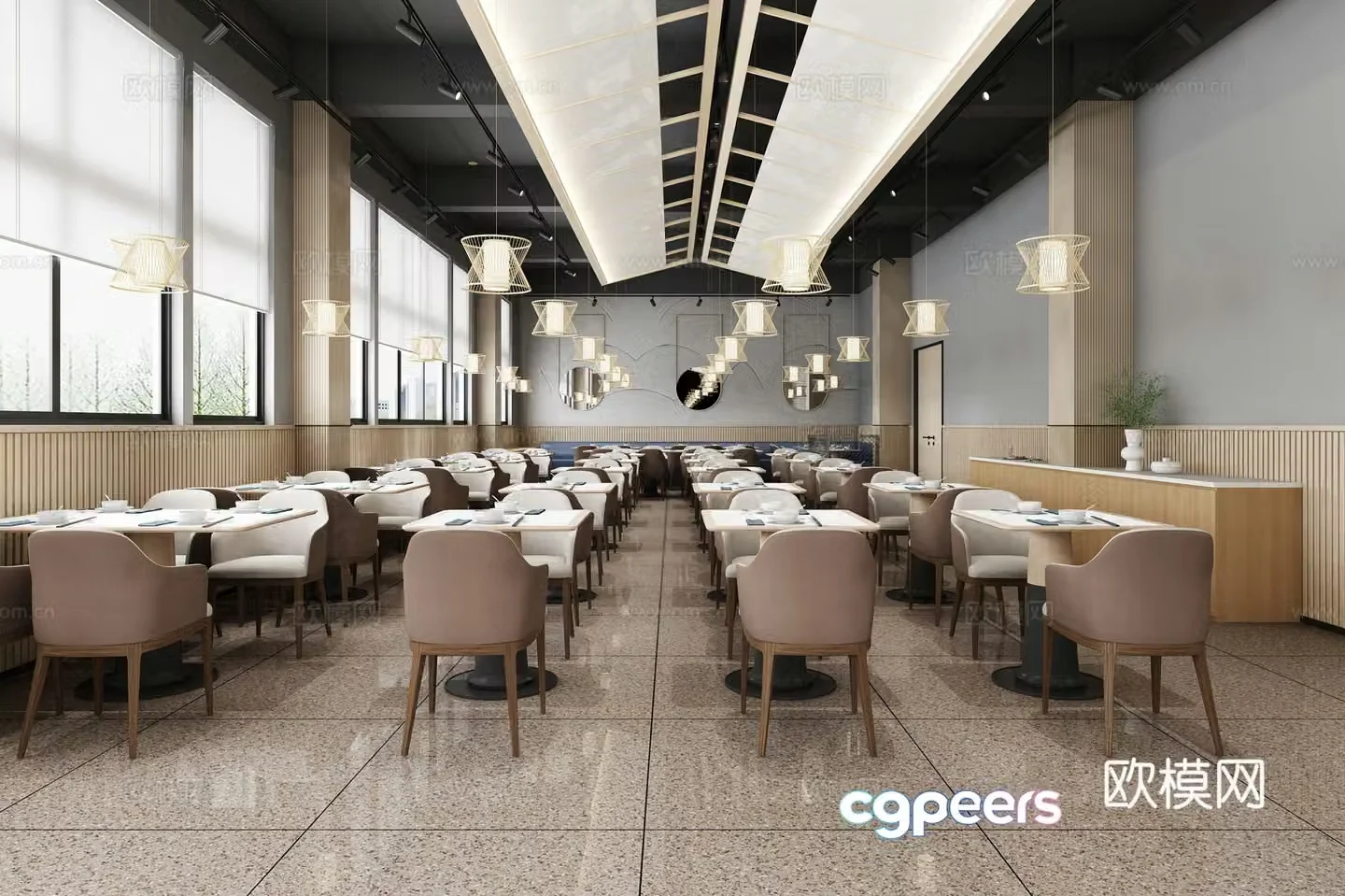 Modern restaurant 3d model