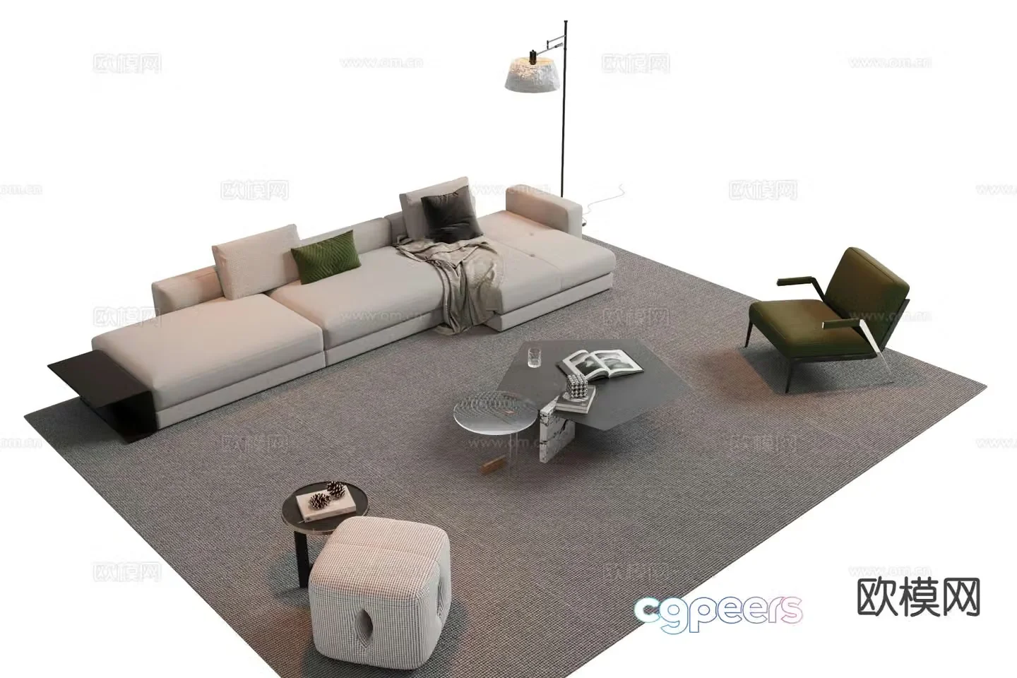 Modern sofa set 3d model