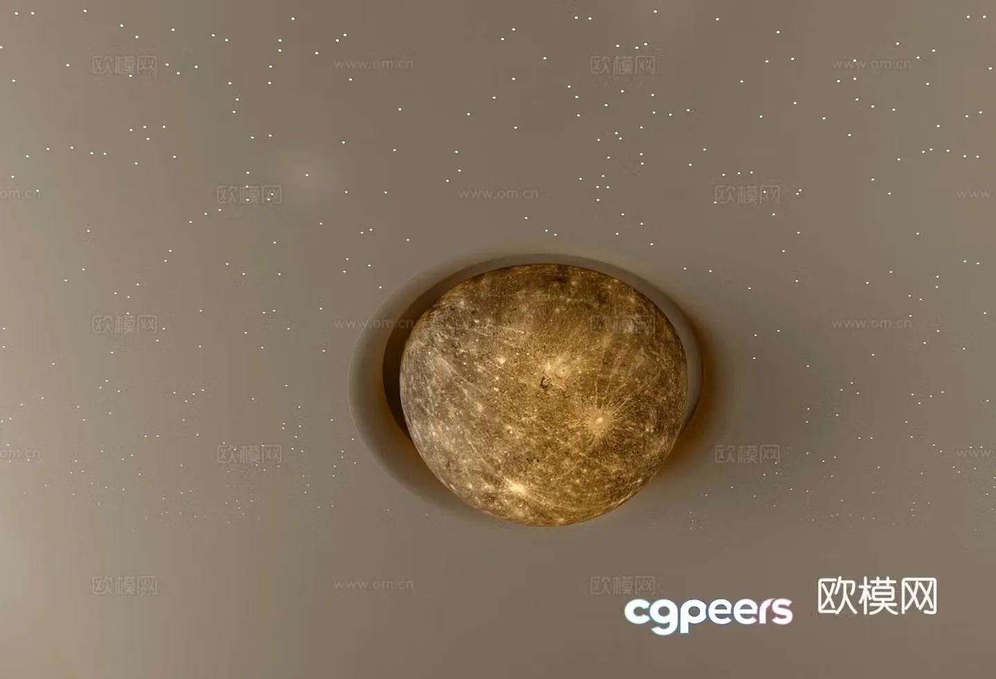 Moon light starry sky top 3D model
