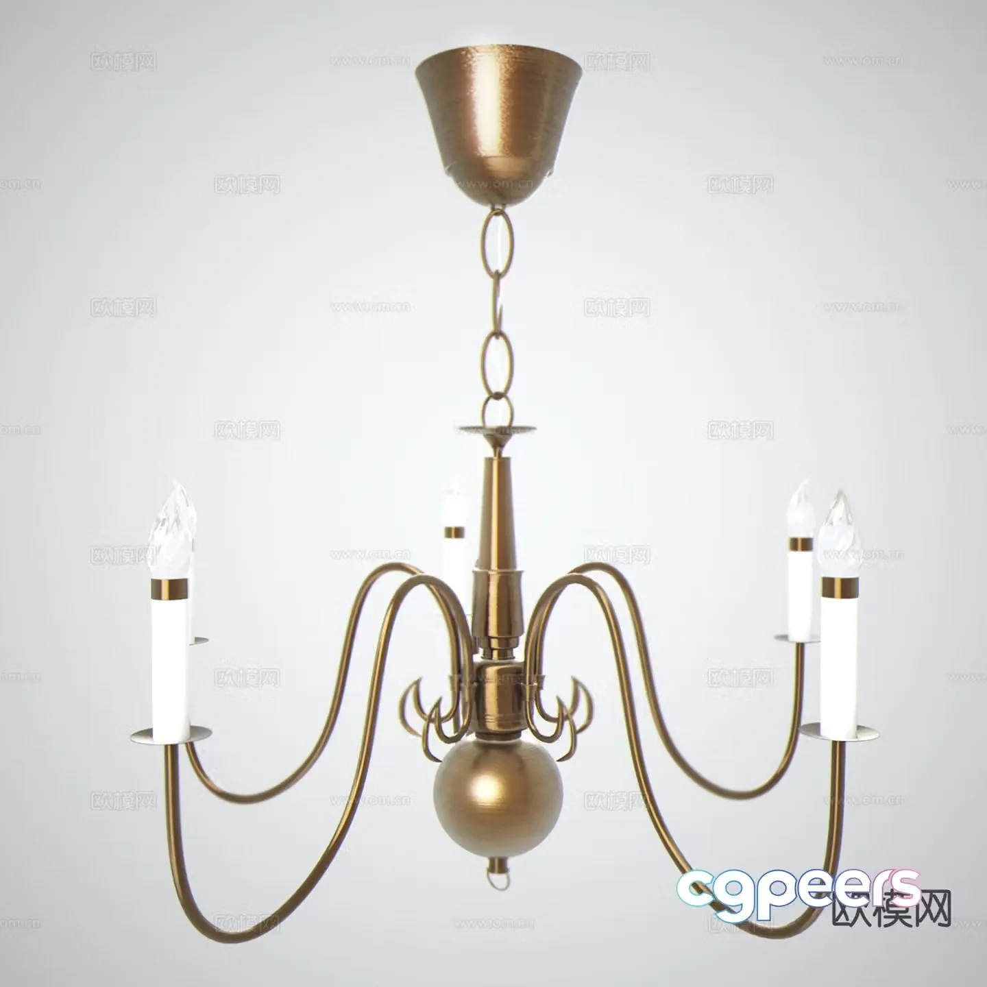 Modern candlestick chandelier 3d model