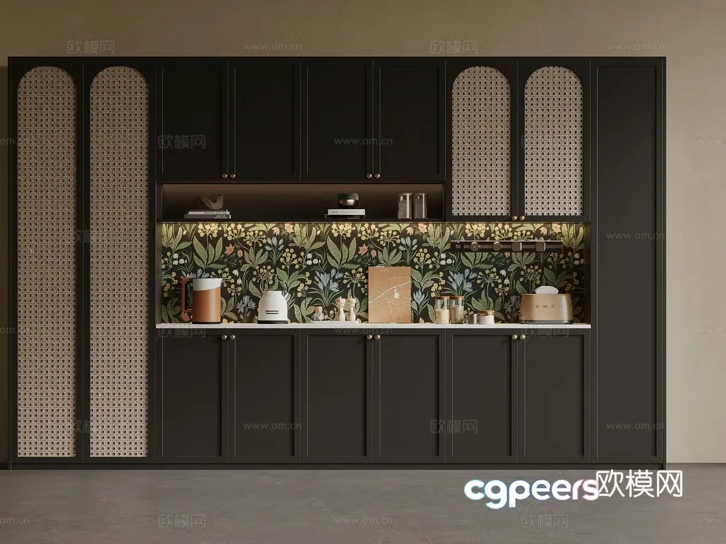 French wine cabinet sideboard 3D model