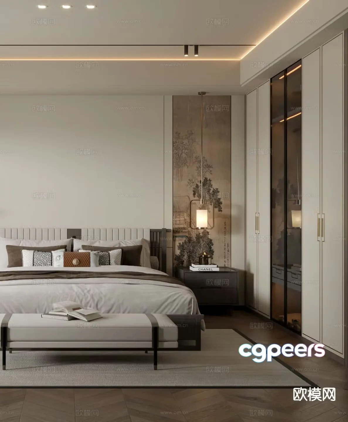 New Chinese style bedroom master bedroom 3d model