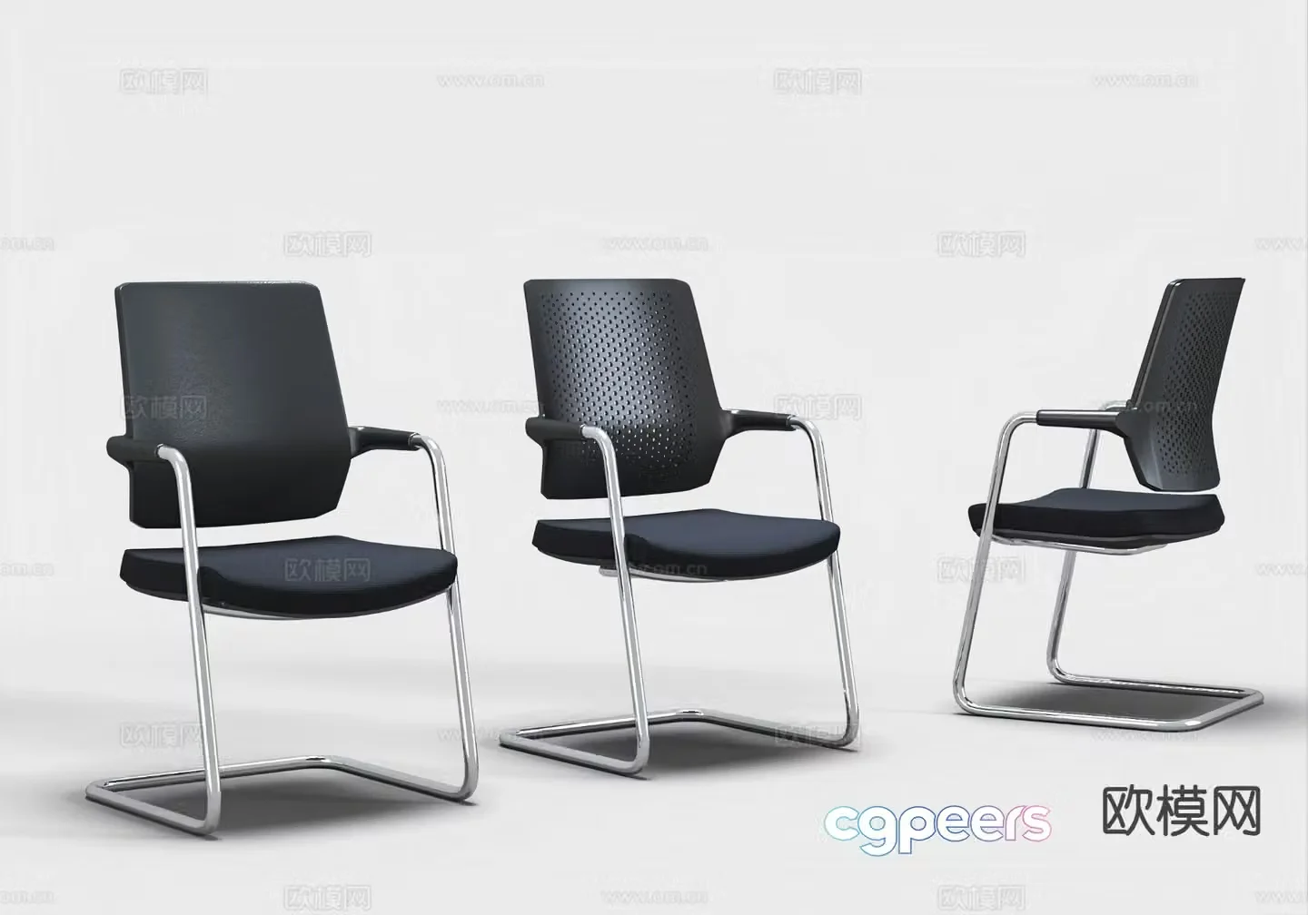 Modern office chair mesh chair bow chair 3d model