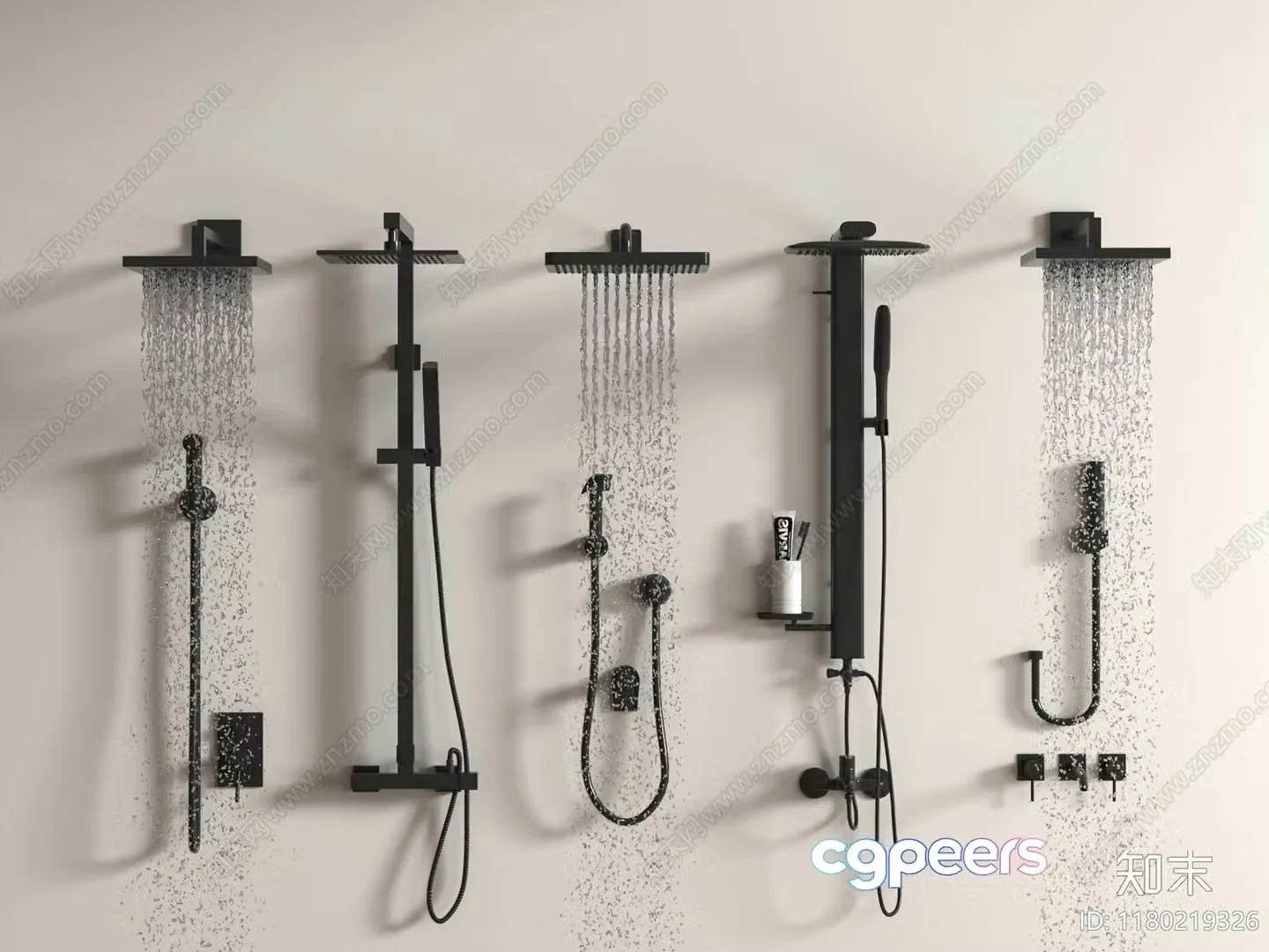 Black Shower 3D Model – 2931 – VRAY Render