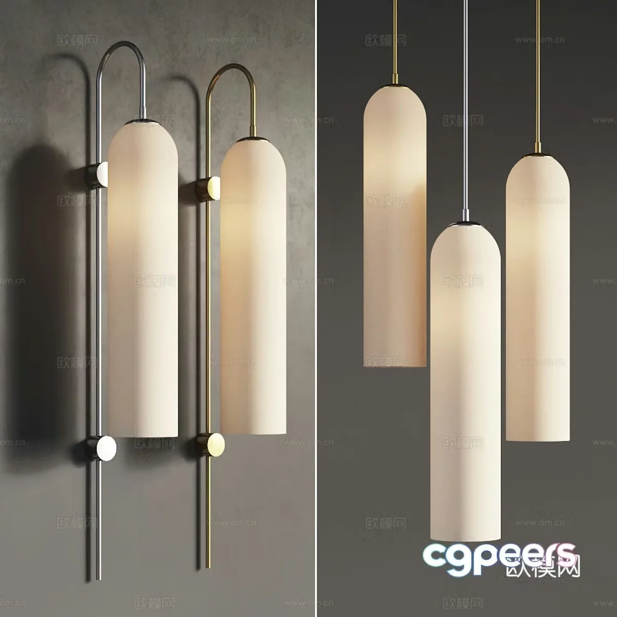 Modern light luxury glass decorative wall lamp 3d model