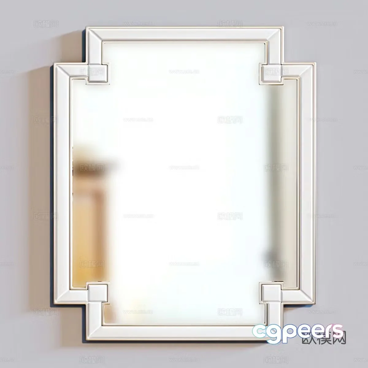 New Chinese style light luxury decorative mirror 3D model