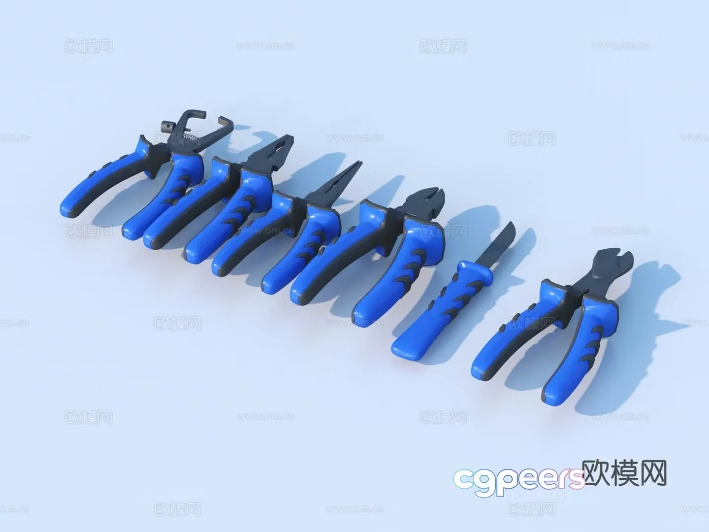 pliers vise needle nose pliers tool hardware tool 3d model