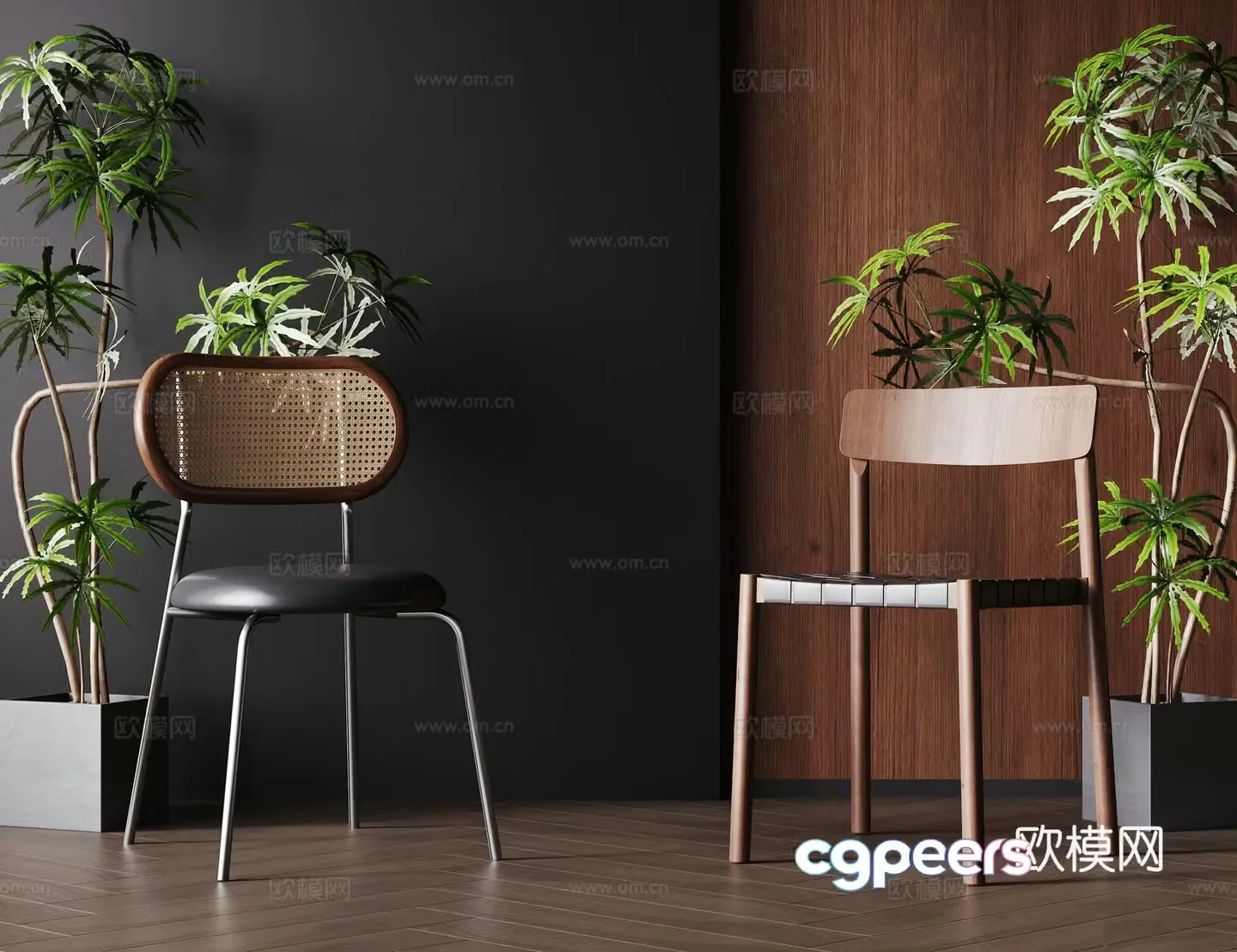 Medium style single chair dining chair book chair dressing chair 3d model