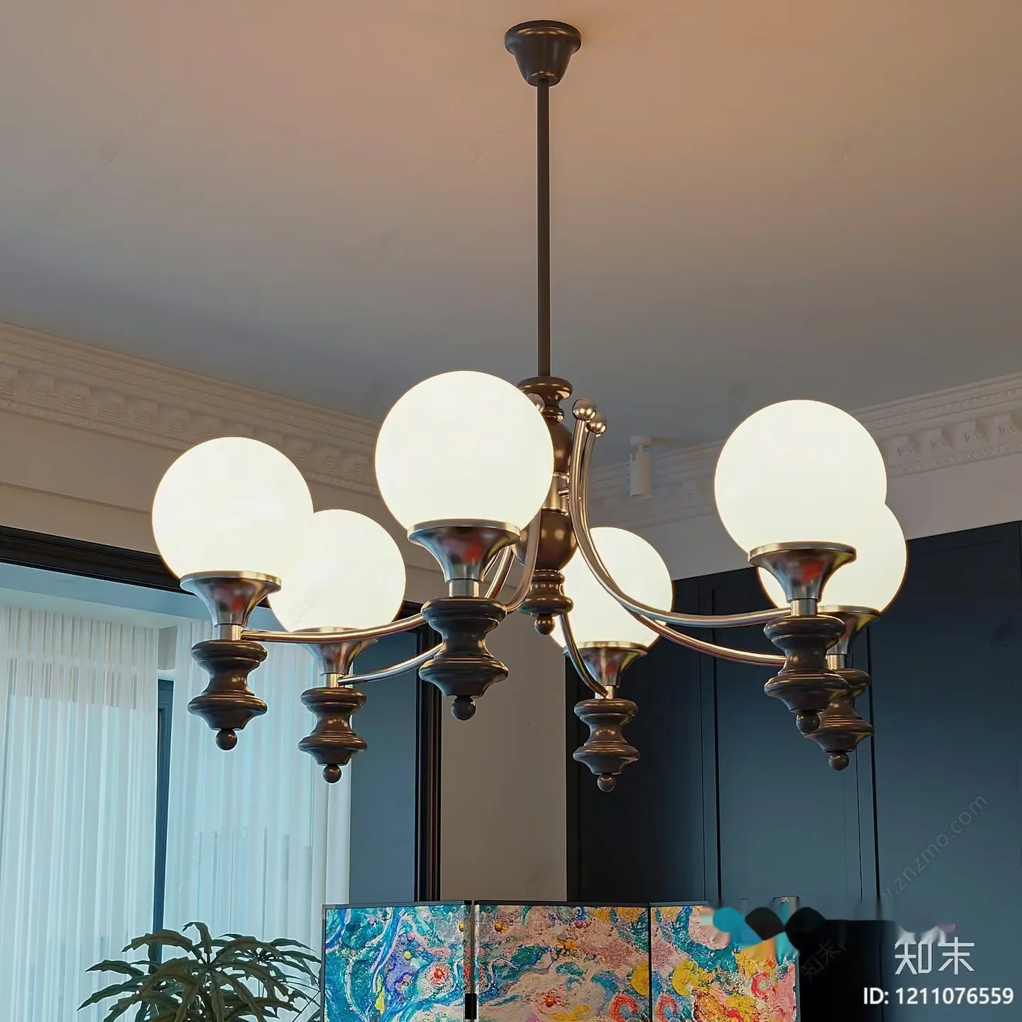 Gold Light Fixture 3D Model – 2999 – VRAY Render