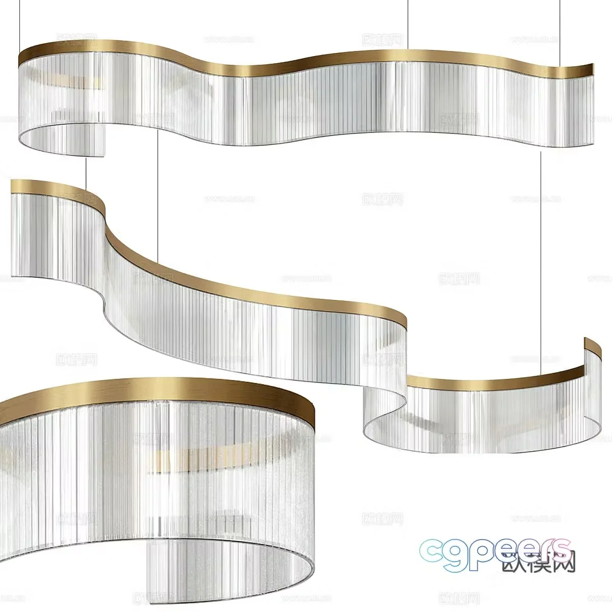 New Chinese style decorative chandelier 3D model
