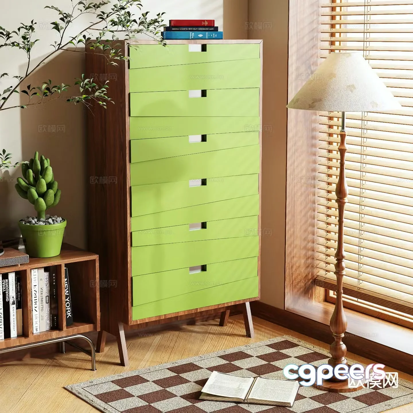 Medieval style side cabinet 3D model