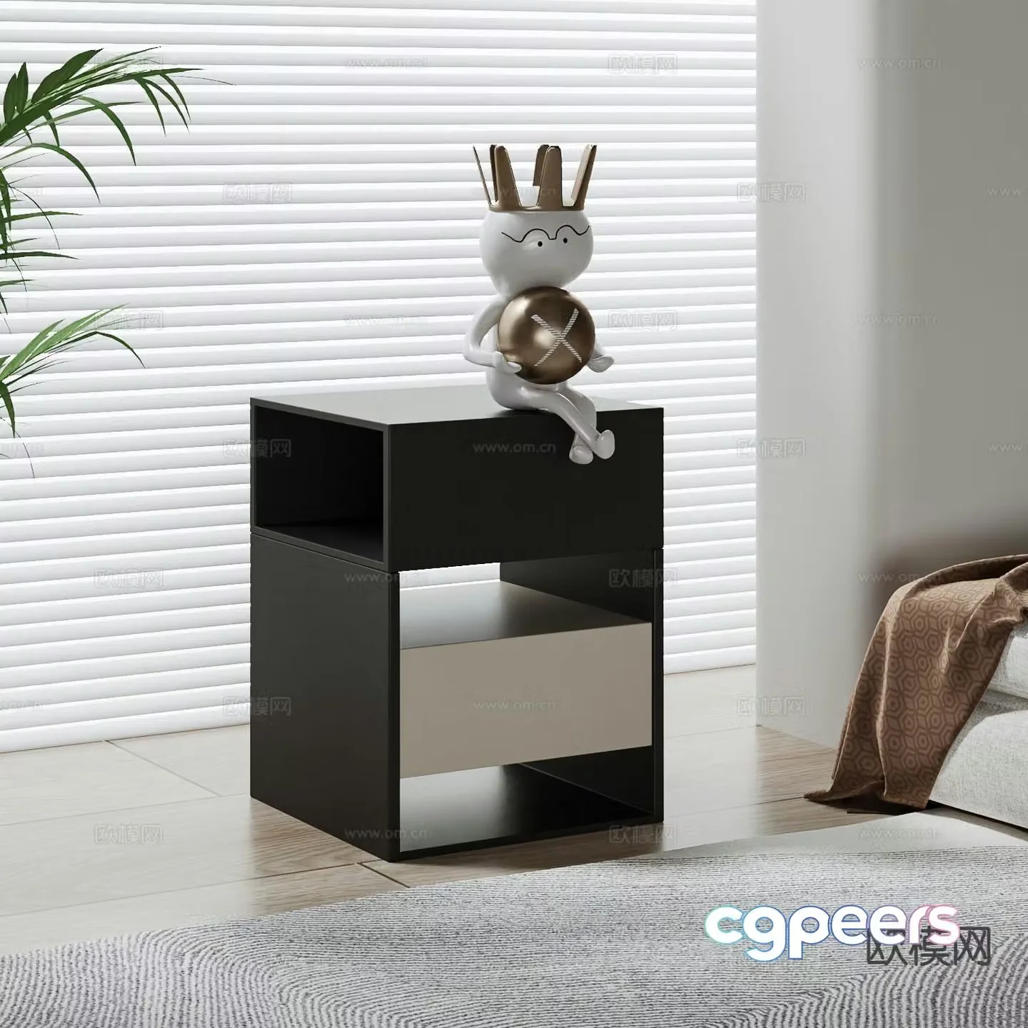 Modern bedside table 3d model