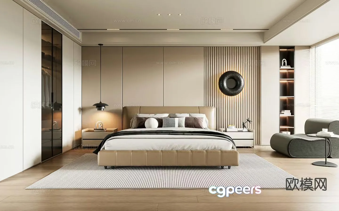 Modern bedroom master bedroom 3d model