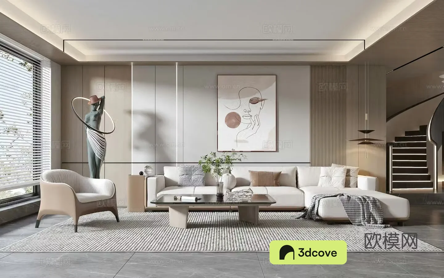 Modern living room modern sofa coffee table combination modern background wall