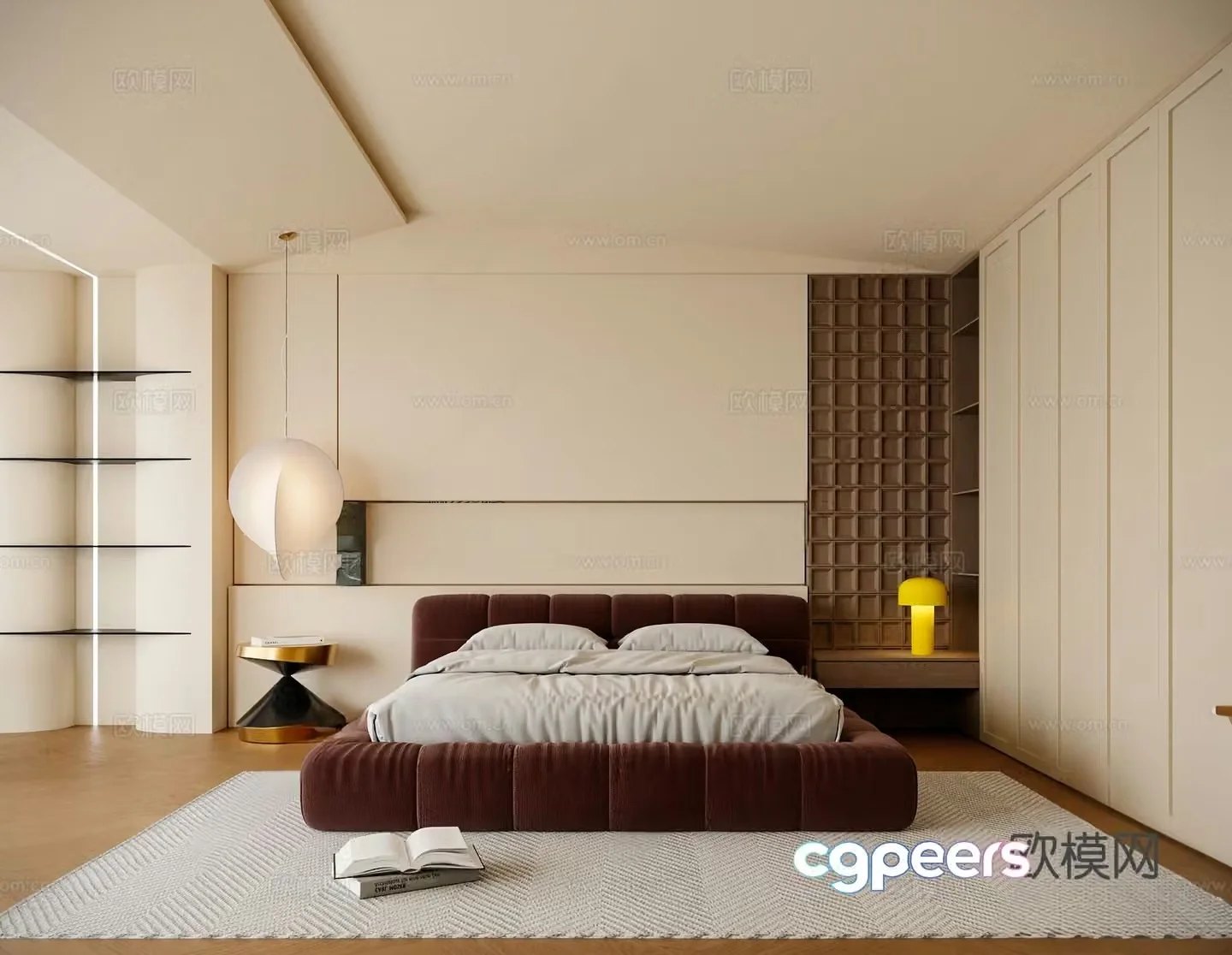 Cream style bedroom master bedroom 3d model