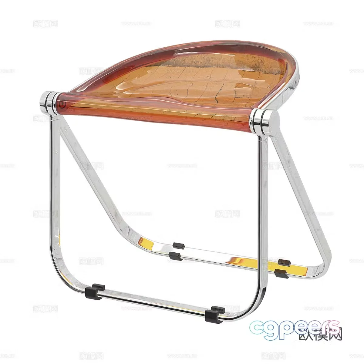 Modern simple single chair chair simple chair casual chair stool plastic chair 3d model