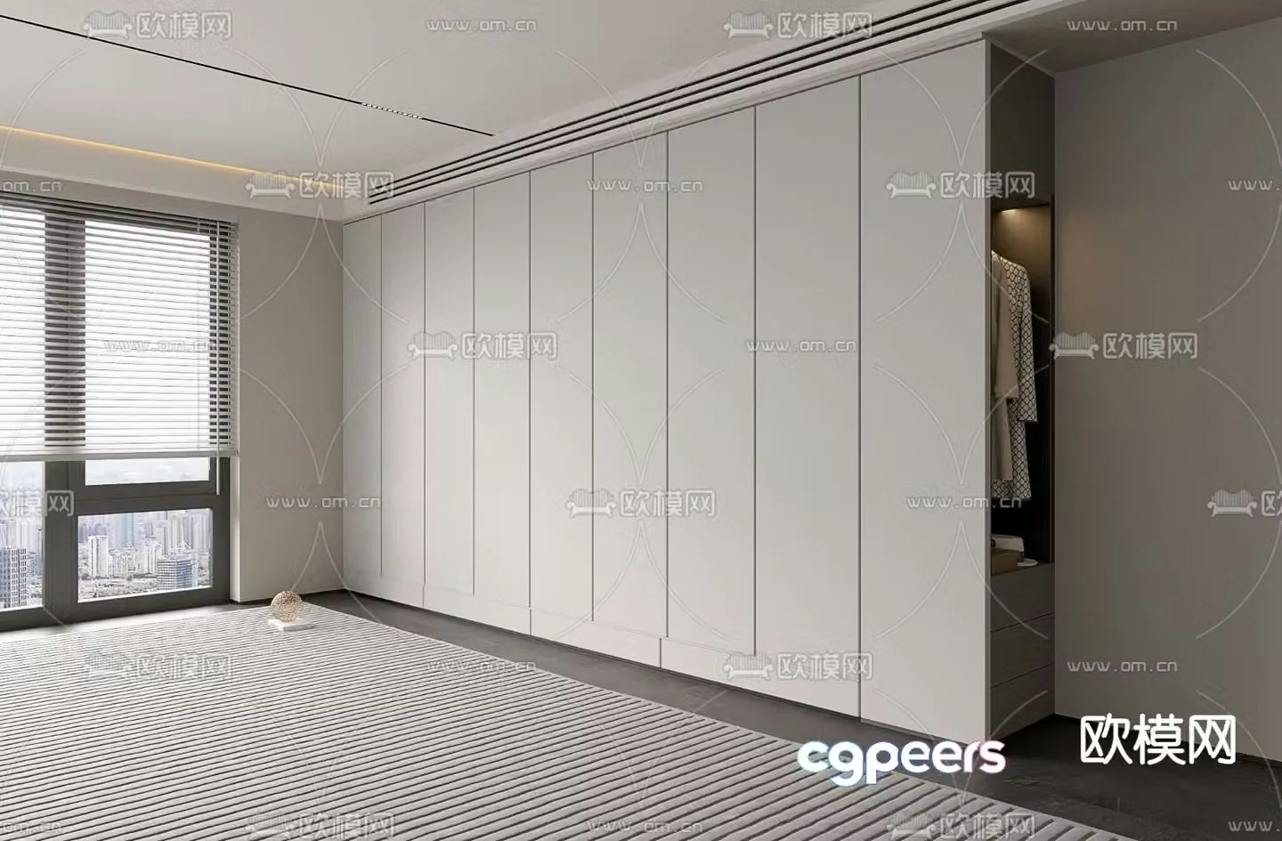 Wardrobe integrated cabinet 3d model