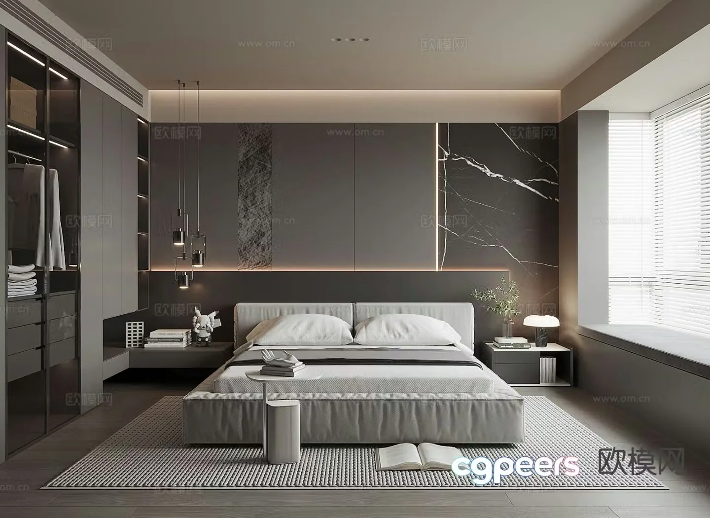 Italian style bedroom master bedroom 3d model