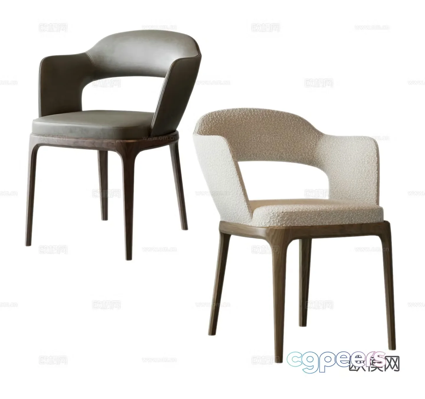 Modern dining chair Fabric chair Leather chair Italian dining chair Book chair 3d model