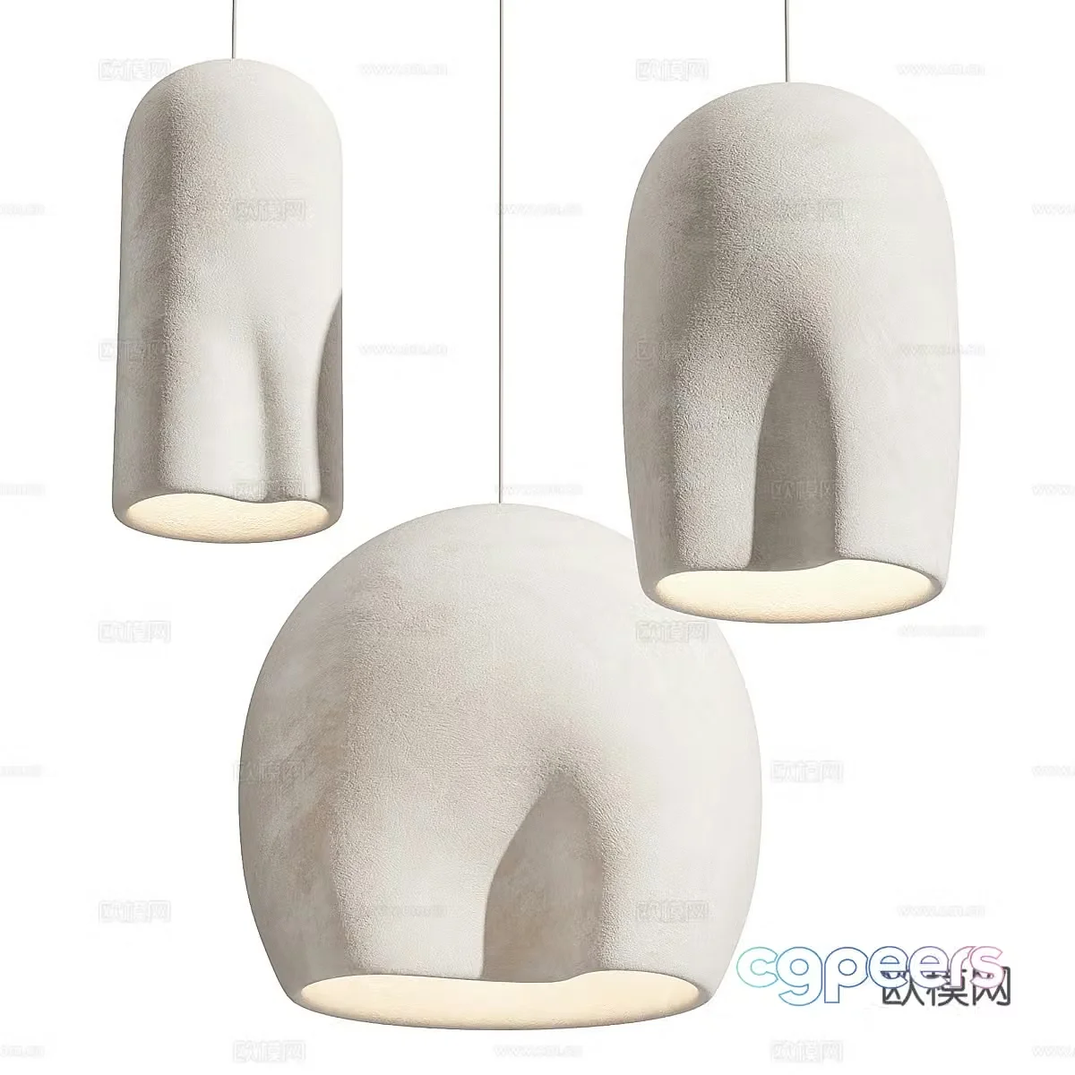 New Chinese style Wasabi Bucket Collection Chandelier 3D Model