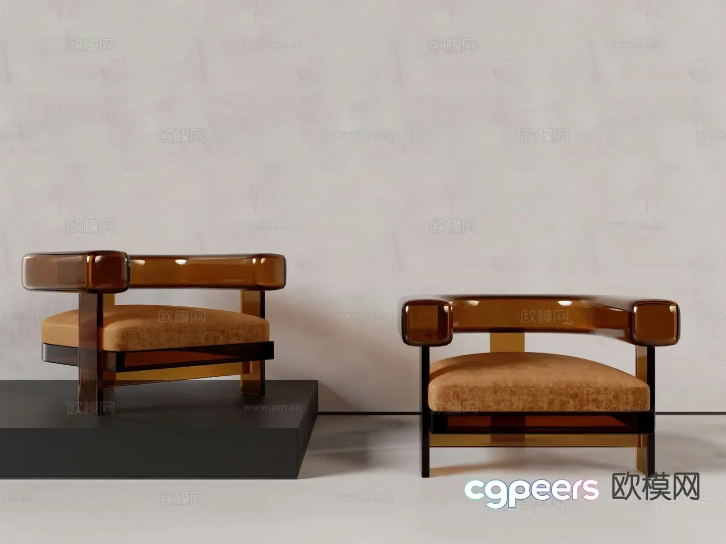 Acrylic chair sofa chair leisure chair single chair 3d model
