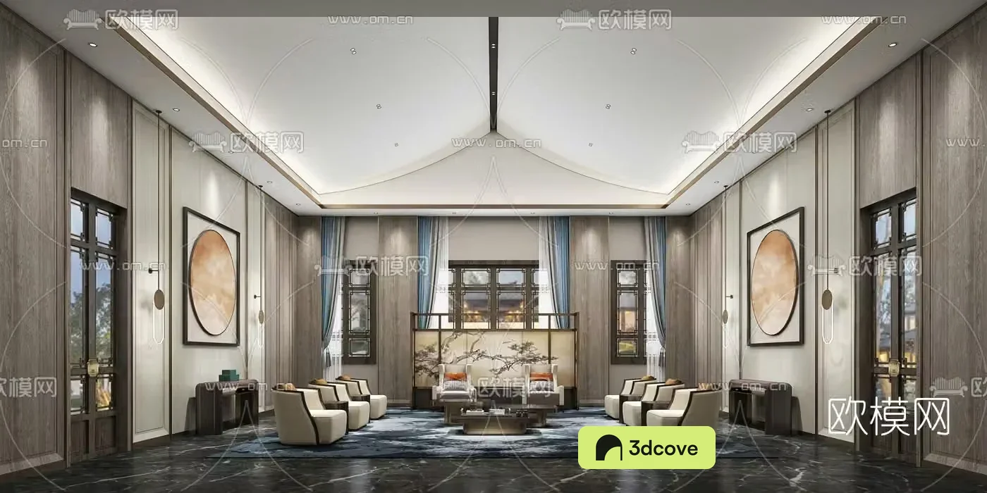 New Chinese-style hotel VIP room reception room