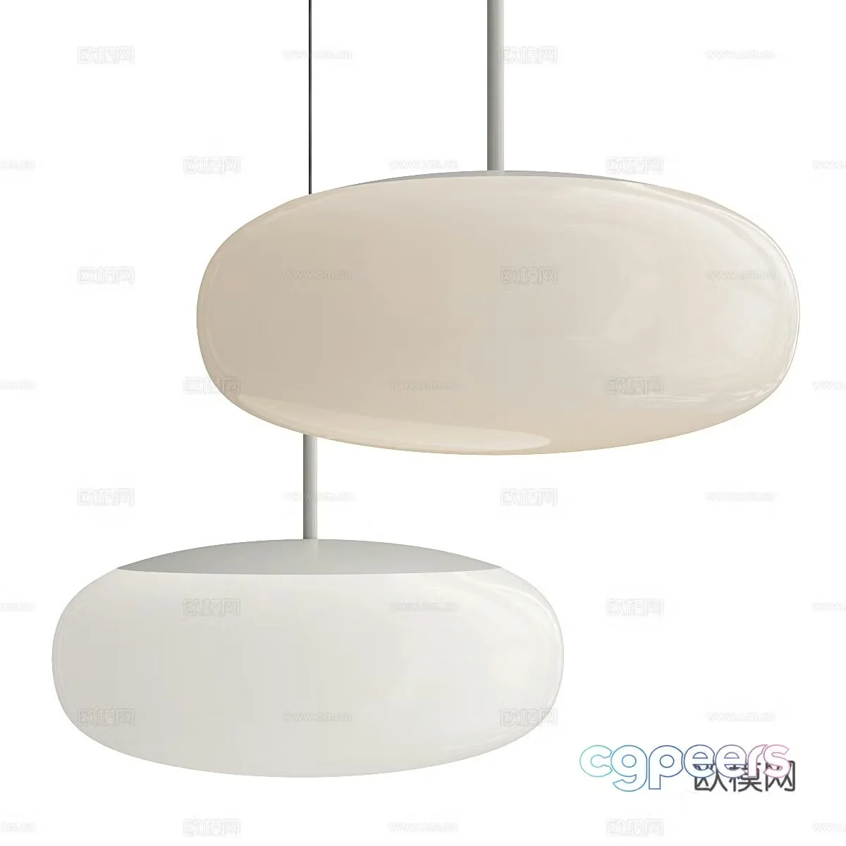 Modern cream style spherical decorative small chandelier 3d model