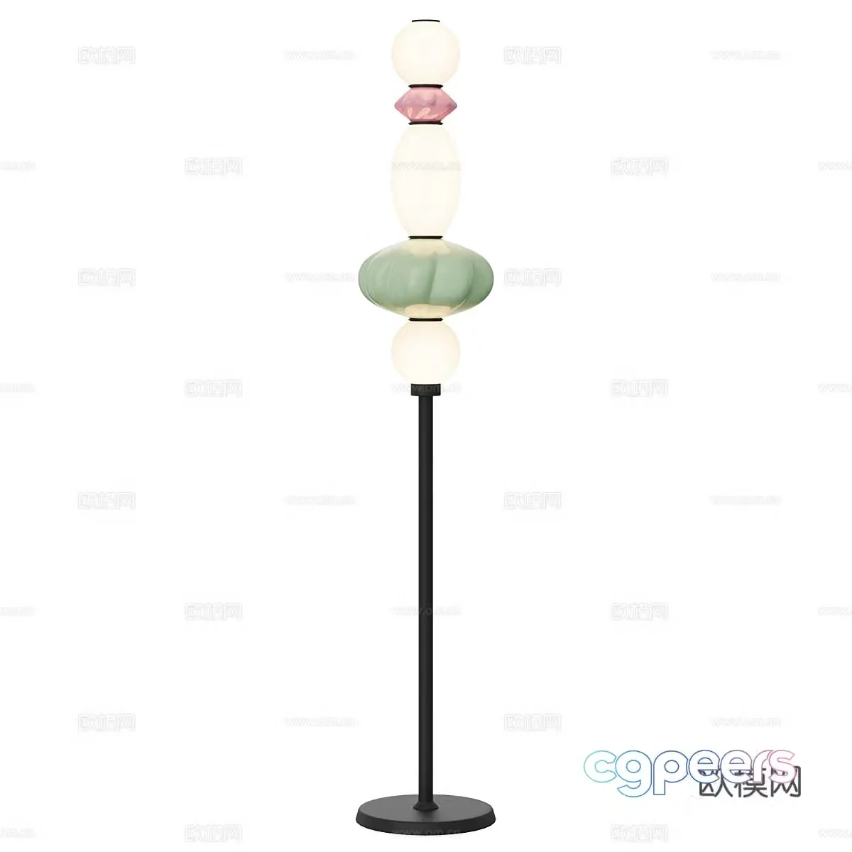 Modern simple floor lamp beaded lamp 3d model