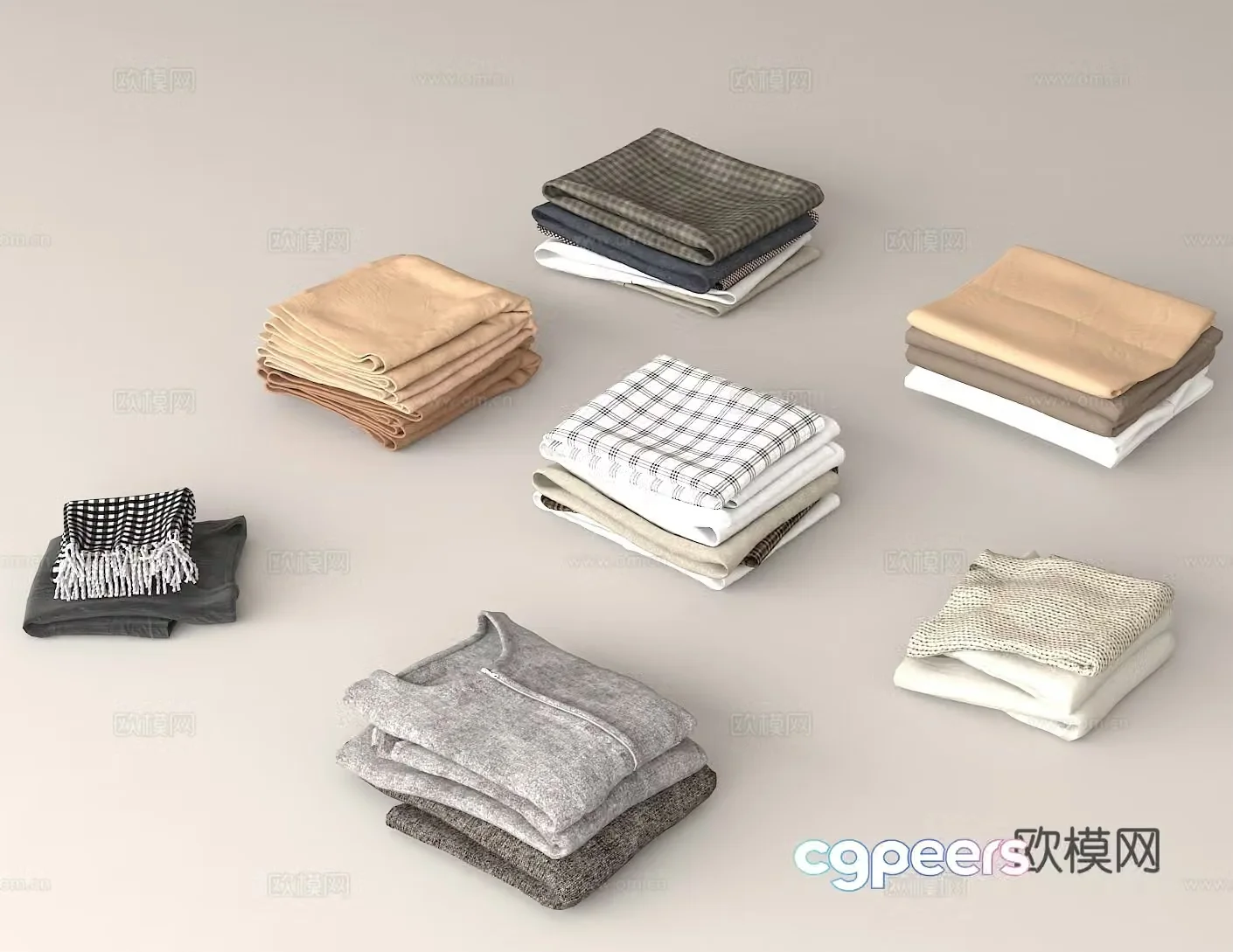 Daily wear items home storage simple color clothing clothing matching inspiration 3D model