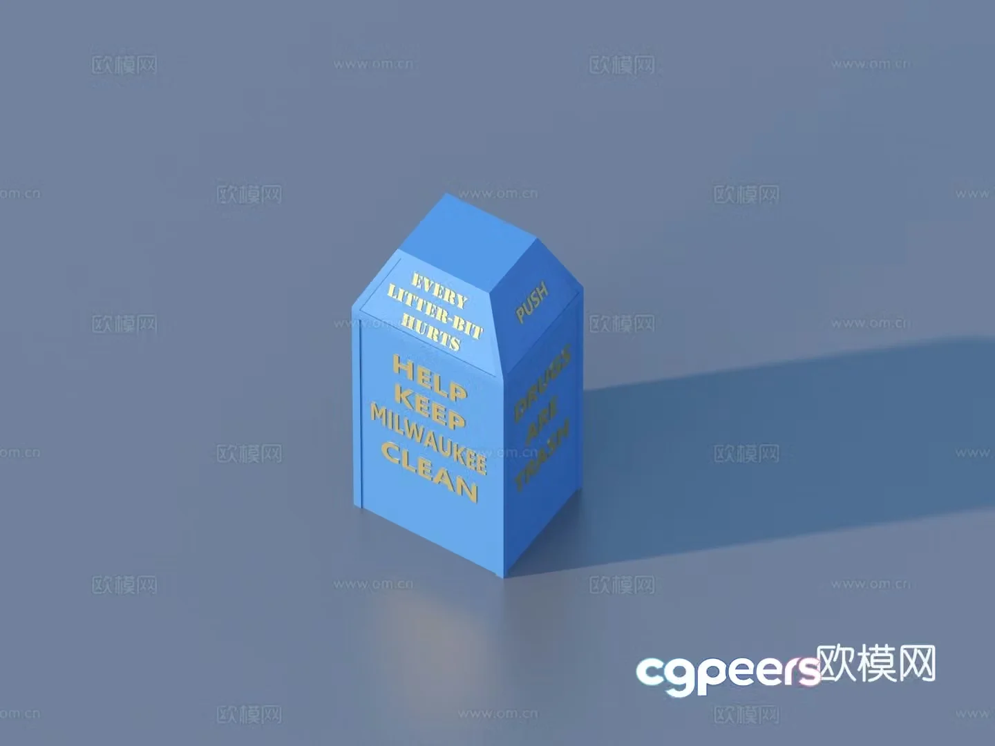 Recycling bin Trash Can Sketch 3D Model