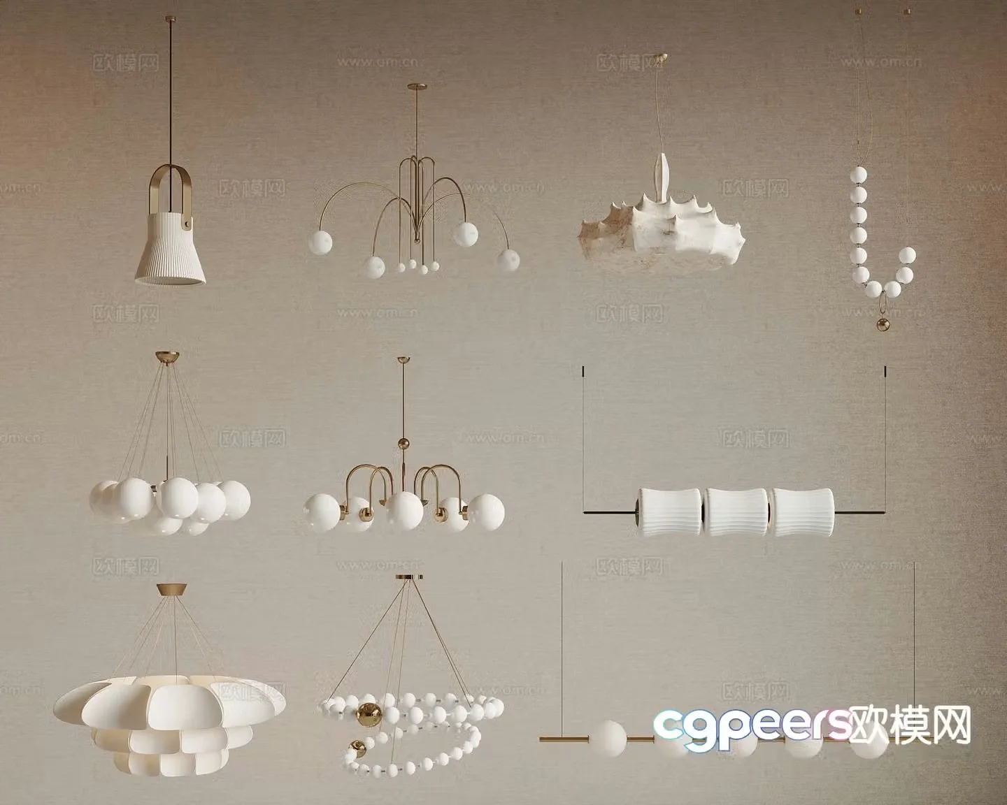 Cream style chandelier living room chandelier dining room chandelier 3d model
